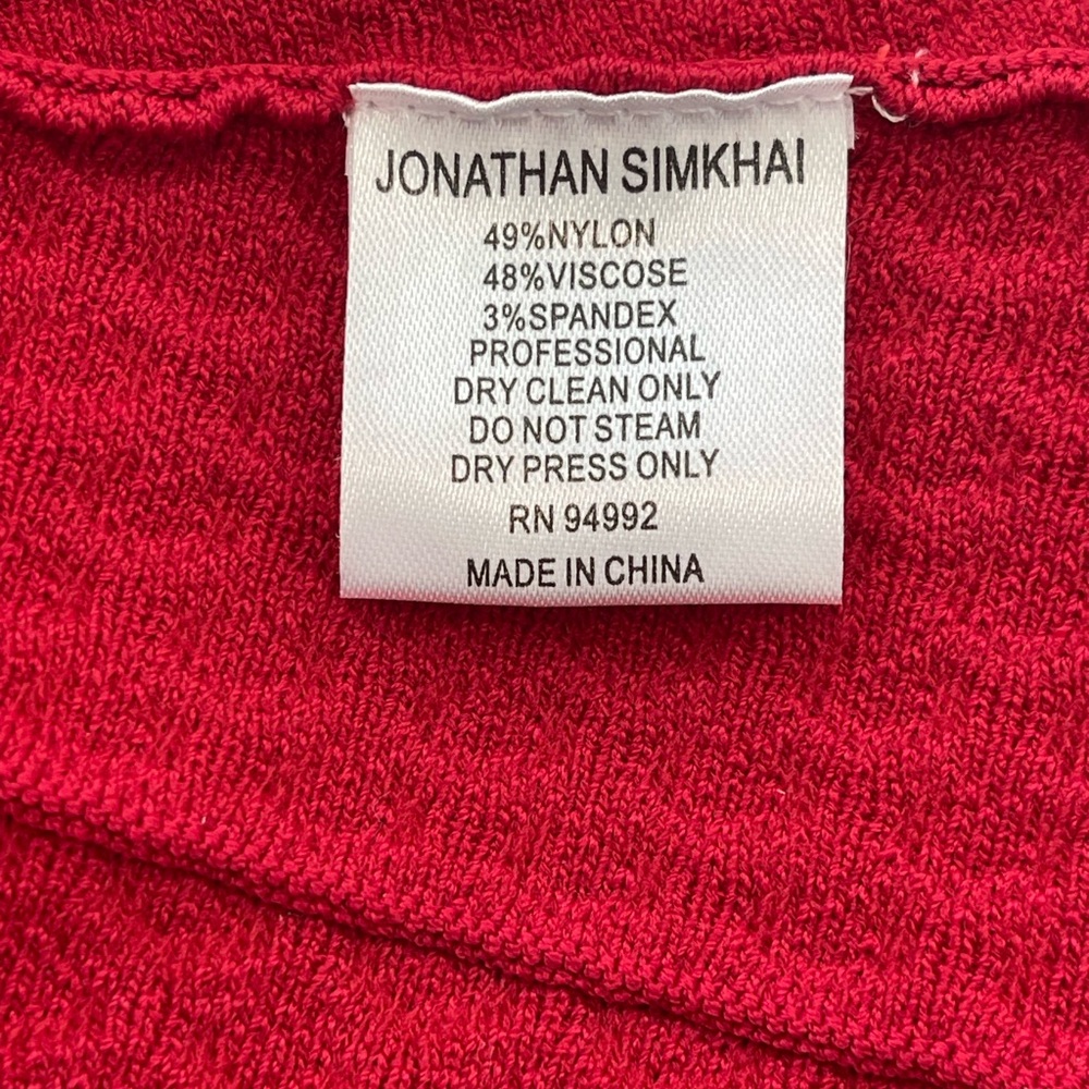 WINTER SALE! Cute & Flirty Jonathan Simkhai Off Shoulder Pointelle Red Dress XS - Picture 7 of 15